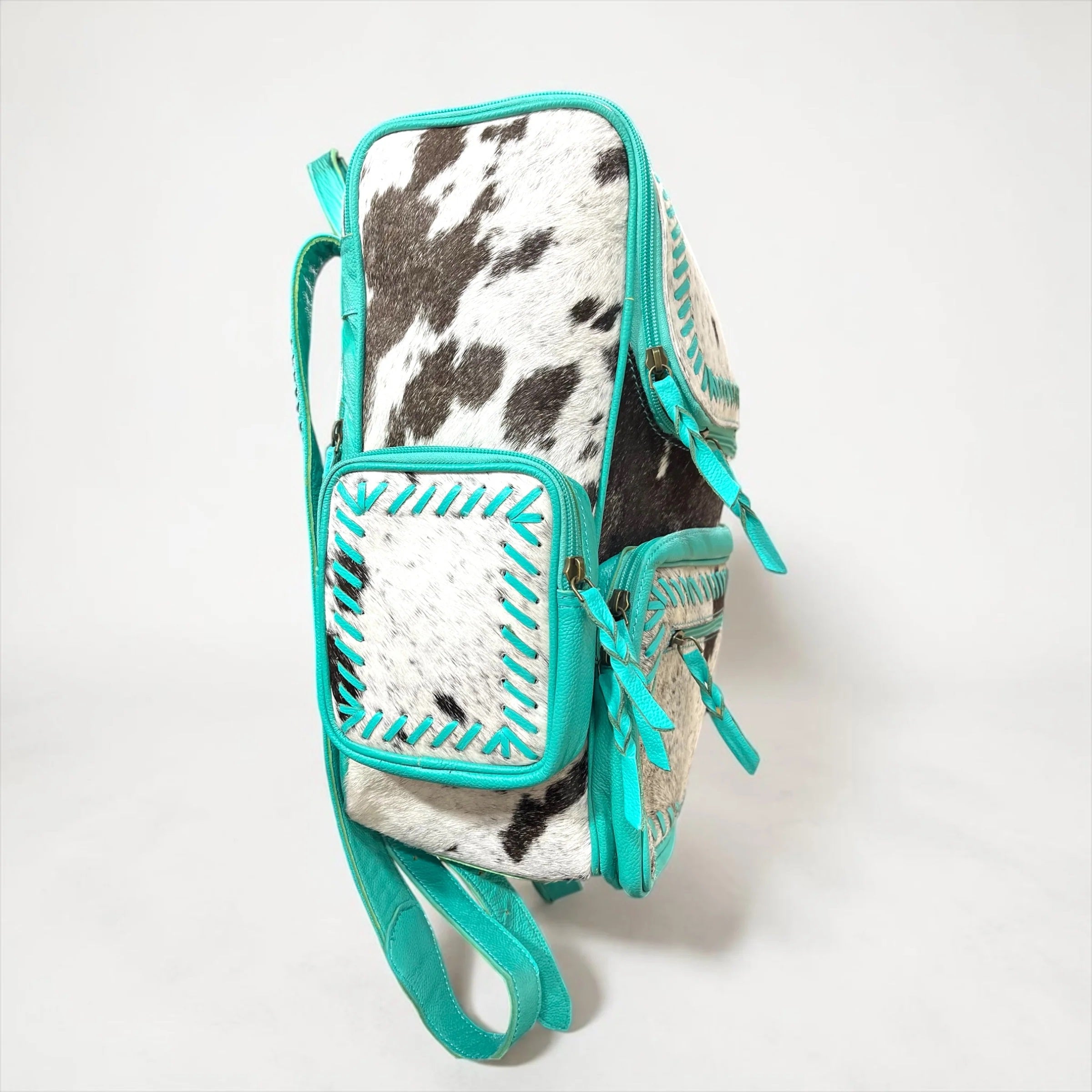 Turquoise Cowhide Backpack