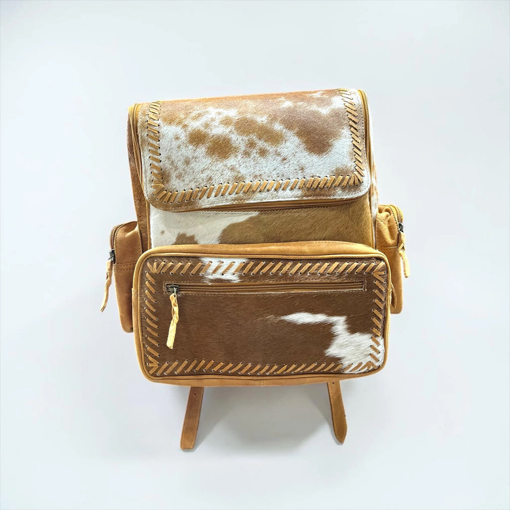Yellow Cowhide Backpack