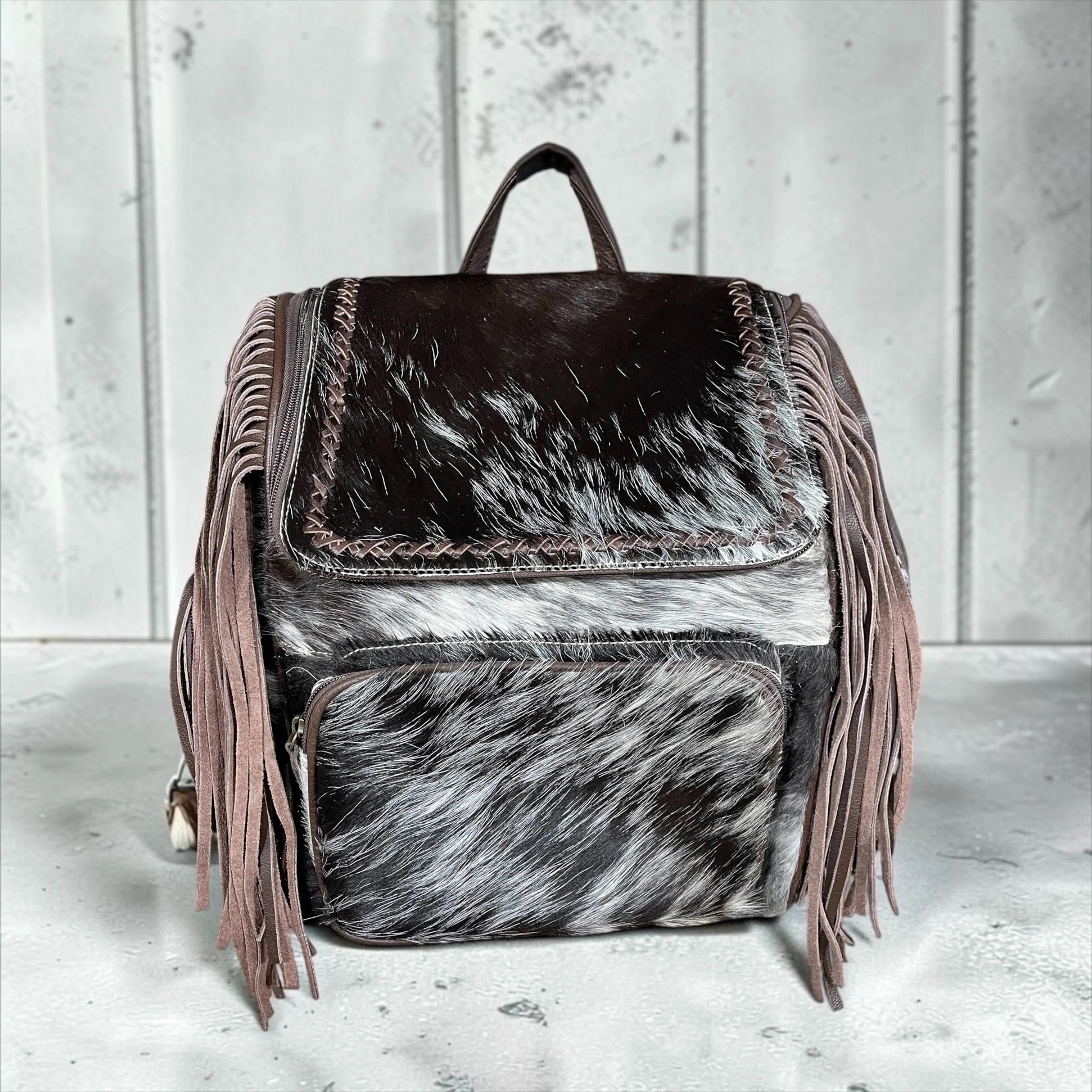 All Cowhide Fringe backpack