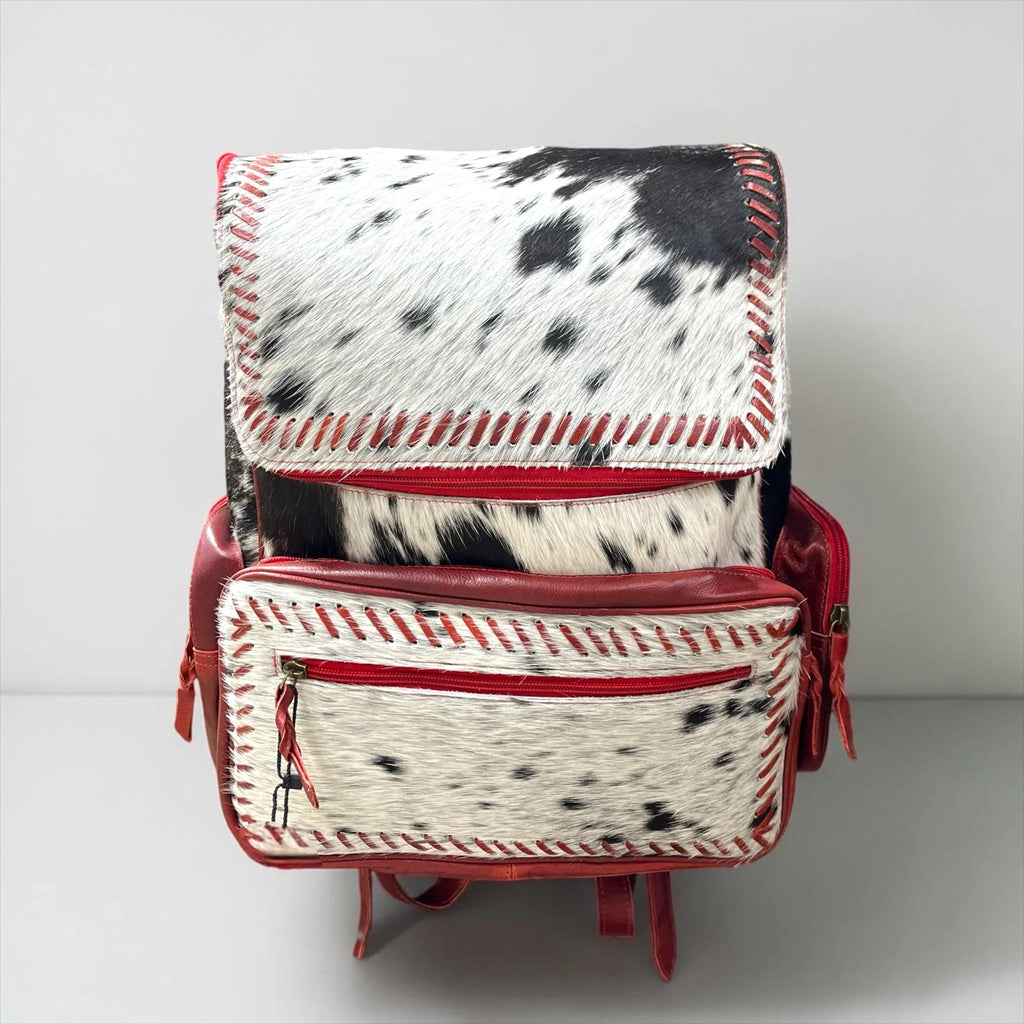 Red Cowhide Backpack
