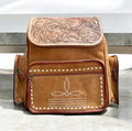 Tan Suede Bootstitch Backpack