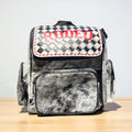Rodeo Checker Tooled Leather & Cowhide Backpack