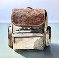 Floral Tooled & Cowhide Backpack