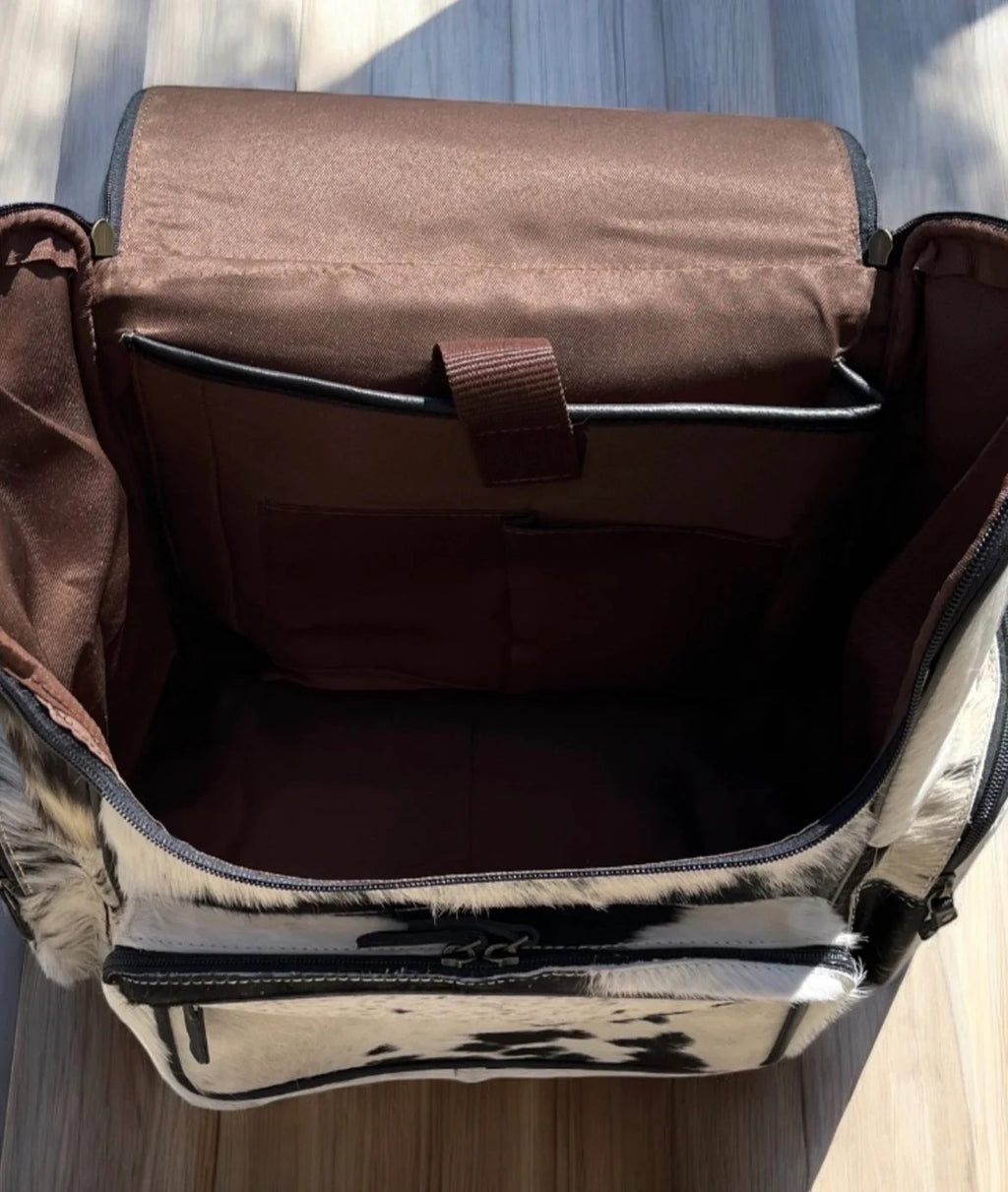 Tooled Leather & Cowhide Backpack