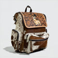 Deer Tooled Leather & Cowhide Backpack