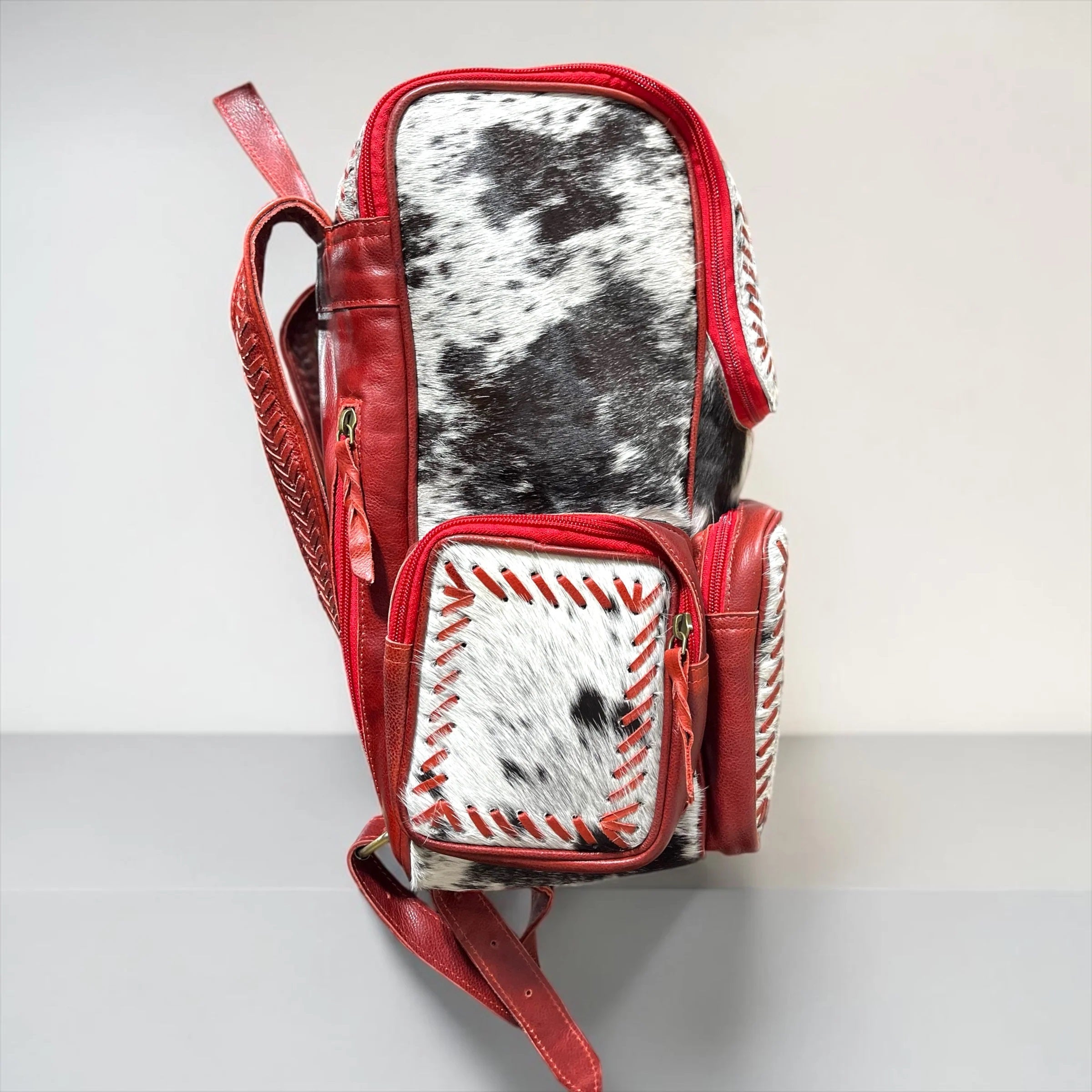 Red Cowhide Backpack