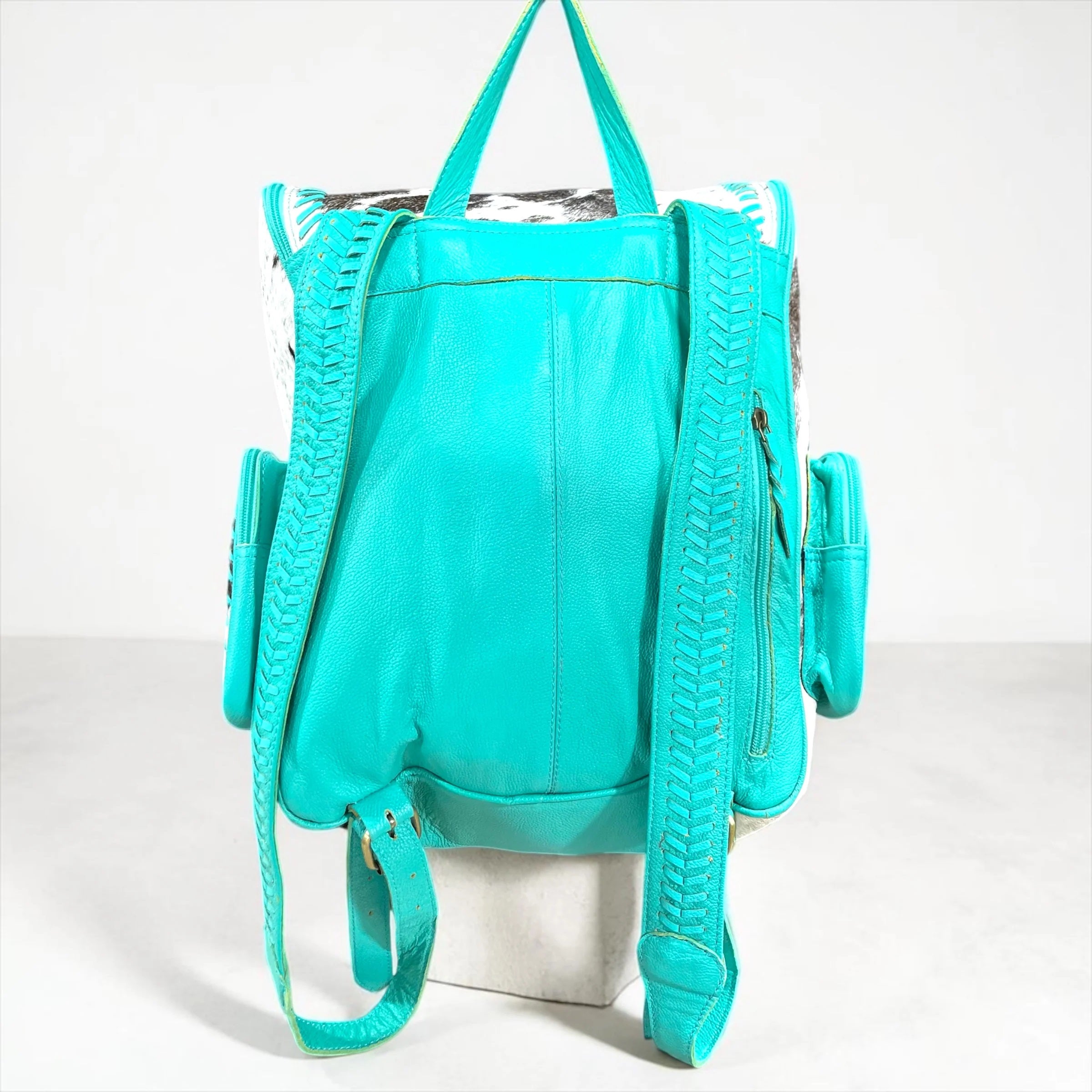 Turquoise Cowhide Backpack