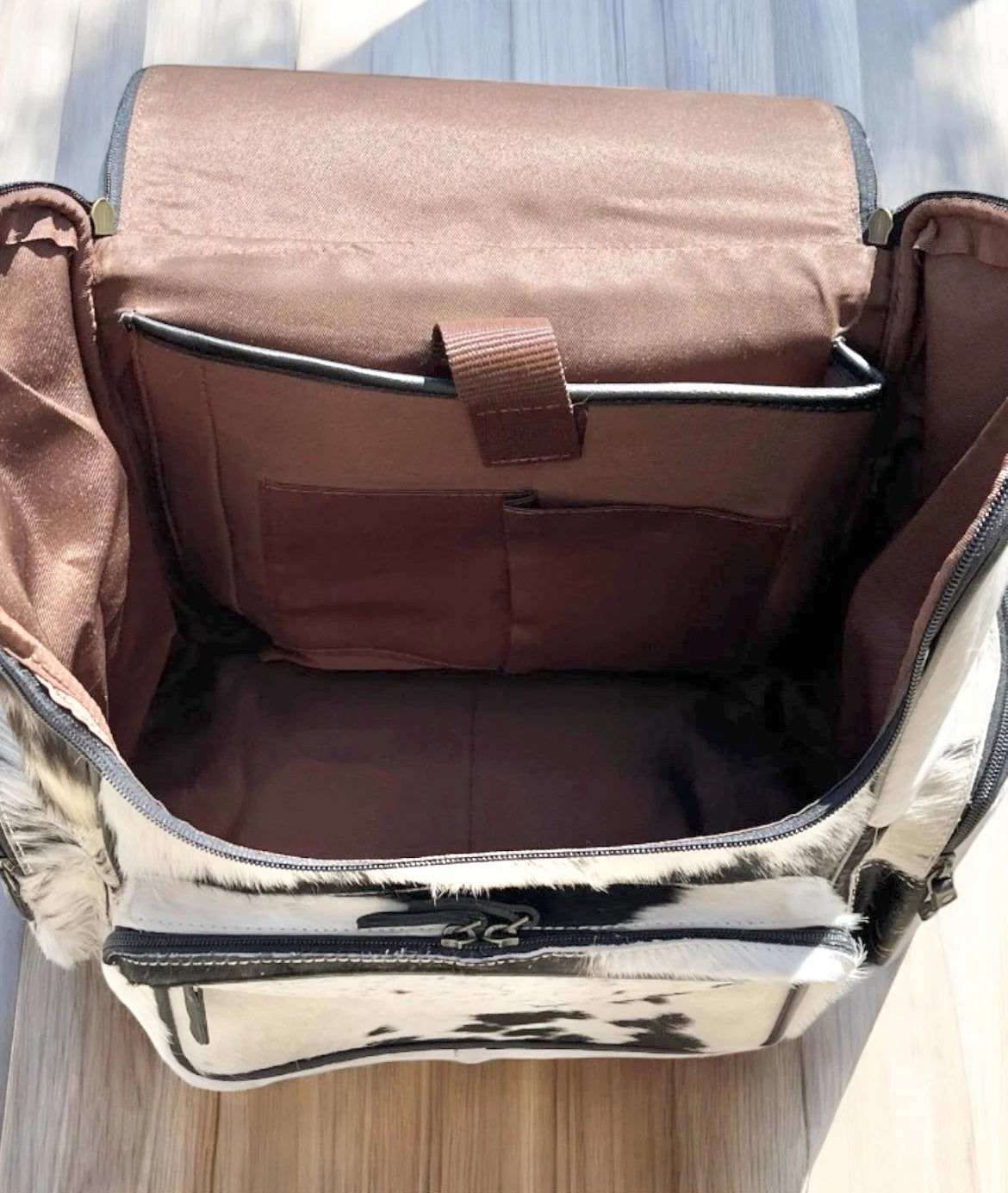 Rodeo Checker Tooled Leather & Cowhide Backpack